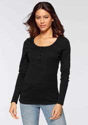 H.I.S Langarmshirt "mit kurzer Knopfleiste" 2er-Pack, aus modischer Rippqua günstig online kaufen