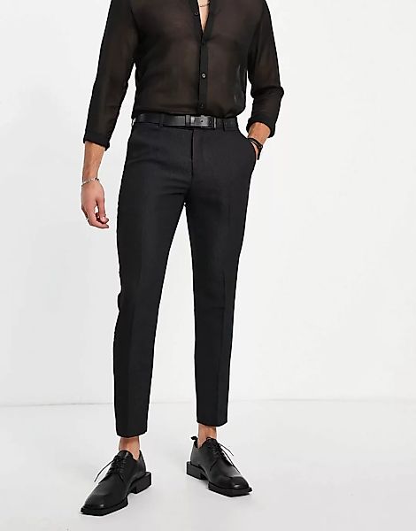 Bolongaro Trevor – Enge Anzughose aus Jacquard-Schwarz günstig online kaufen
