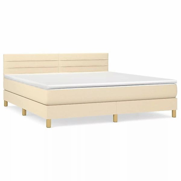 vidaXL Boxspringbett mit Matratze Creme 160x200 cm Stoff1395422 günstig online kaufen