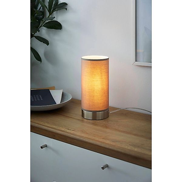 Eglo Tischleuchte Pasteri 1-flammig Nickel-Taupe matt Touch 40W E27 günstig online kaufen