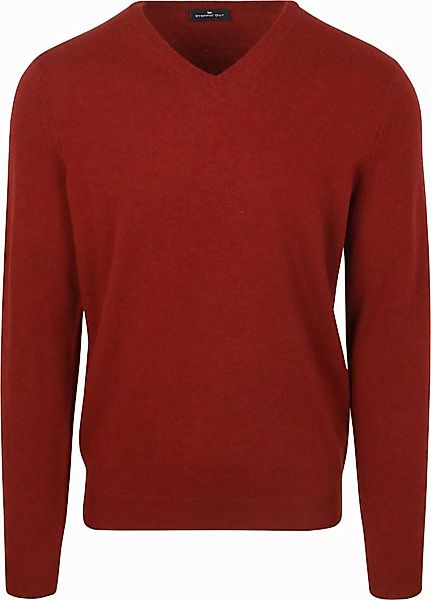Steppin' Out Pullover V-Ausschnitt Merinowolle Rot - Größe M günstig online kaufen