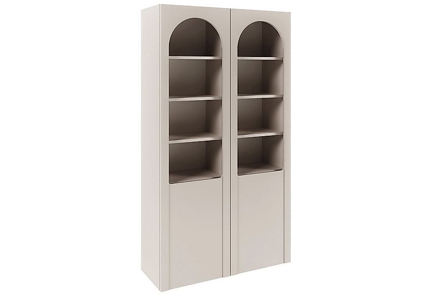 Selsey Standvitrine ARKADIA Vitrine in Kaschmirgrau mit Glasfront & Tip-On- günstig online kaufen
