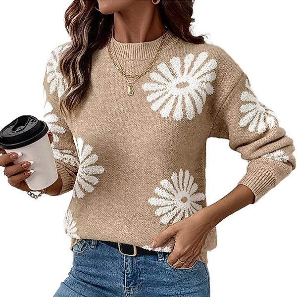 MC Star Sweater Strickpullover für Damen Schicker Lässiger Pullover mit Lan günstig online kaufen