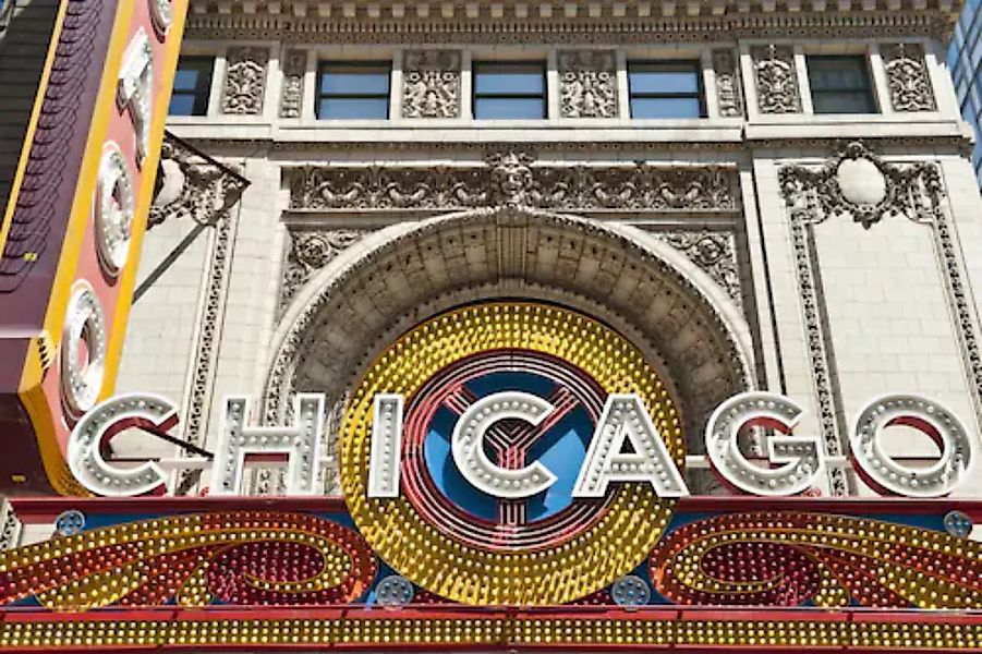 Papermoon Fototapete »CHICAGO-ALTSTADT NEW YORK LAS VESGAS VINTAGE SCHILD X günstig online kaufen