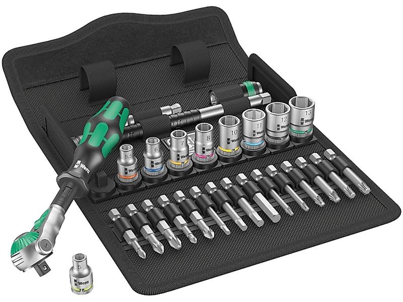 Wera Ratsche 8100 SA6 Zyklop Steckschlüsselsatz 1/4 28 tlg (Set), metrisch, günstig online kaufen
