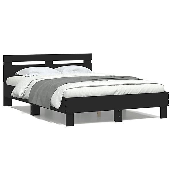 vidaXL Bettgestell mit Kopfteil Schwarz 120x190 cm Holzwerkstoff Modell 119 günstig online kaufen