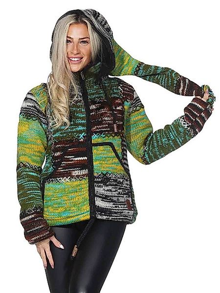 KUNST UND MAGIE Strickjacke Damen Strickjacke Wolle Bunte Patchwork Jacke Z günstig online kaufen