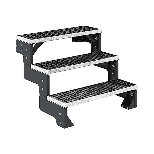 Dolle Außentreppe Gardentop Anthrazit 3 Gitterroststufe 100 cm Ohne Gelände günstig online kaufen