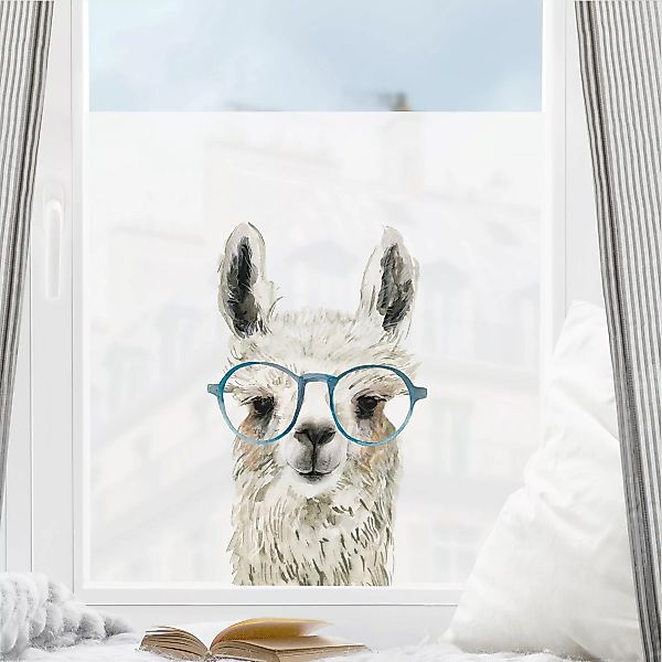 Fensterfolie Hippes Lama mit Brille III günstig online kaufen