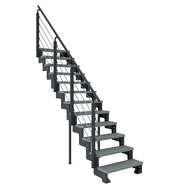 Dolle Außentreppe Gardentop Anthrazit 14 Stufen 100 cm Grau inkl. Geländer günstig online kaufen