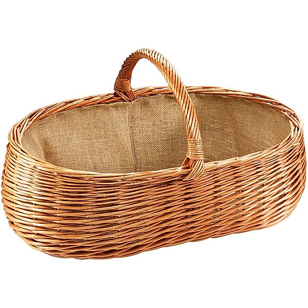 Kobolo Kaminholzkorb Holzkorb für Kaminholz aus Weide mit Jutefutter günstig online kaufen