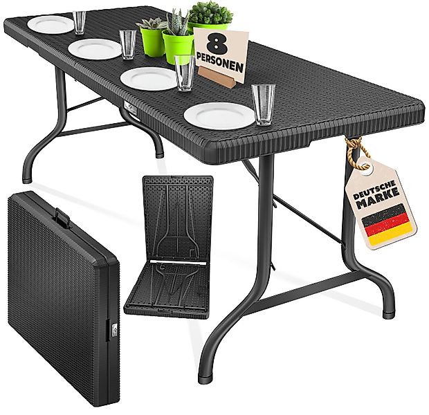 KESSER Tabletttisch, Buffettisch Tisch klappbar Kunststoff 183x76 cm Rattan günstig online kaufen