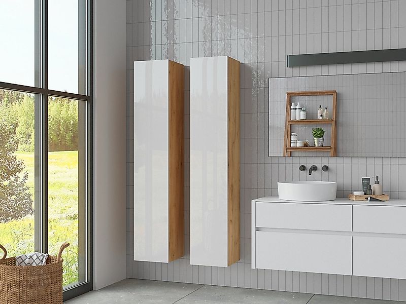 Platan Room Hängeschrank Wandschrank 105/ 160cm hoch mit Fronten in Hochgla günstig online kaufen