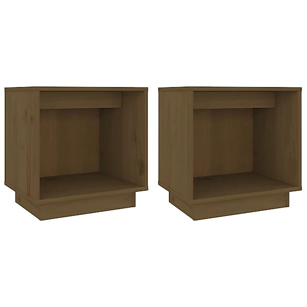 vidaXL Nachttische 2 Stk Honigbraun 40x30x40 cm Massivholz Kiefer Modell 1 günstig online kaufen