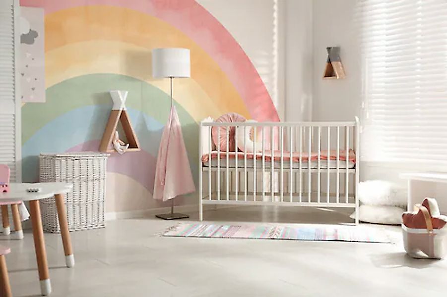 A.S. Création Vliestapete »Regenbogen Pastellfarben Rosa Bunt Kindertapete« günstig online kaufen