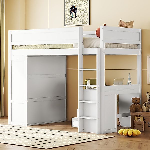 TavilaEcon Hochbett aus massivem Kiefernholz und günstig online kaufen