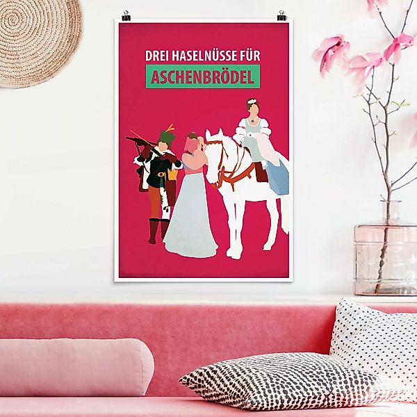 Poster Kinderzimmer - Hochformat Filmposter Drei Haselnüsse für Aschebrödel günstig online kaufen