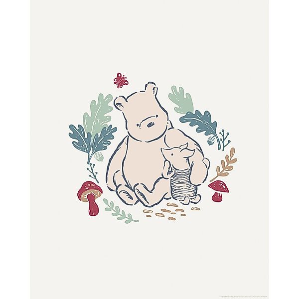 Komar Wandbild Disney Winnie the Pooh Taking Care 40 cm x 50 cm Beige günstig online kaufen