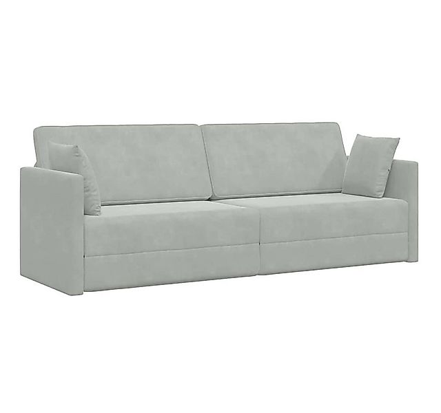 vidaXL Sofa Boden-Sofa-Bett Hellgrau 213 x 70 x 77 cm Samt, 1 Teile günstig online kaufen