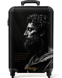 NoBoringSuitcases.com© Hartschalen-Trolley Schwarz mit Marcus Aurelius günstig online kaufen