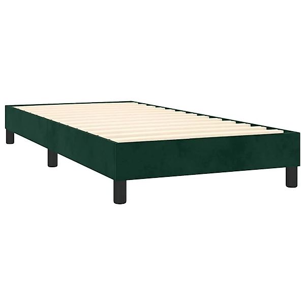 vidaXL Boxspringbett mit Matratze & LED Dunkelgrün 90x200 cm Samt 3134444 günstig online kaufen