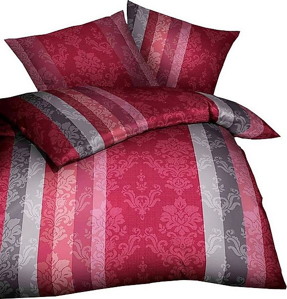 Kaeppel Bettwäsche 135x200cm Over Ornamente Paisley Rot Silber, Microfaser, günstig online kaufen