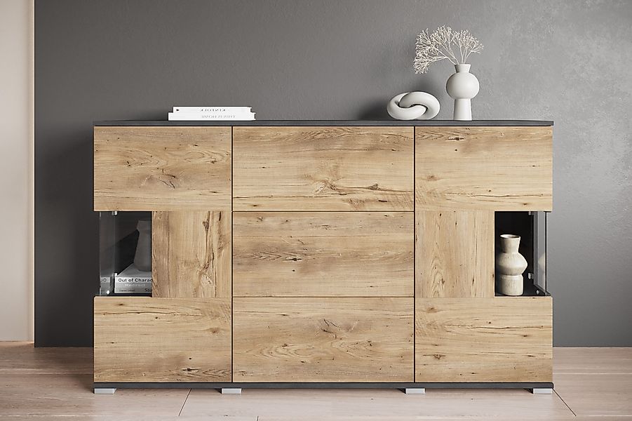 INOSIGN Sideboard "Kenia", (1 St.), Sideboard mit 3 Schubladen, 6 Fächern, günstig online kaufen