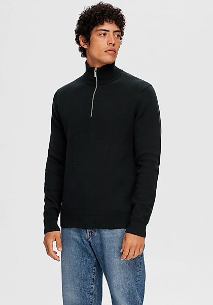 SELECTED Troyer "SLHDANE LS KNIT STRUCTURE HALF ZIP NOOS" Baumwolle, regula günstig online kaufen