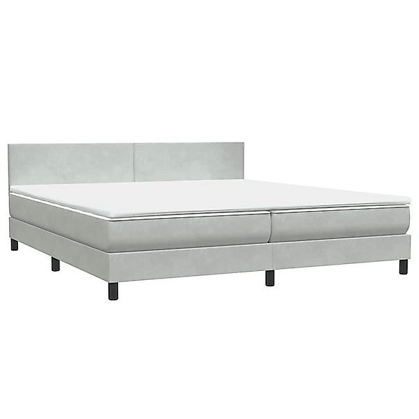 vidaXL Bett Boxspringbett mit Matratze Hellgrau 200x210 cm Samt günstig online kaufen