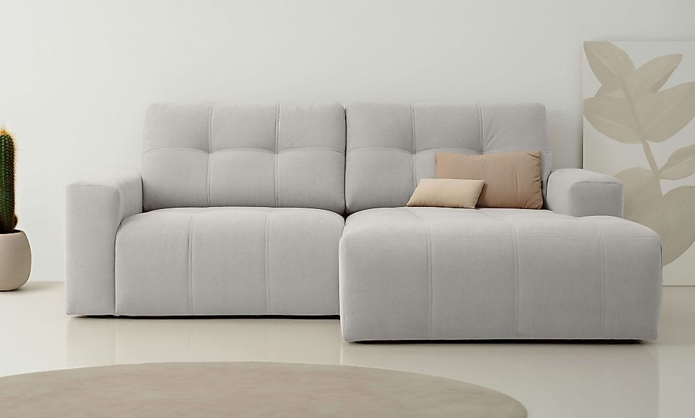 Home affaire Ecksofa »Turnon, Lounge-sofa, Breite 221 cm«, Chenille, mit Kn günstig online kaufen