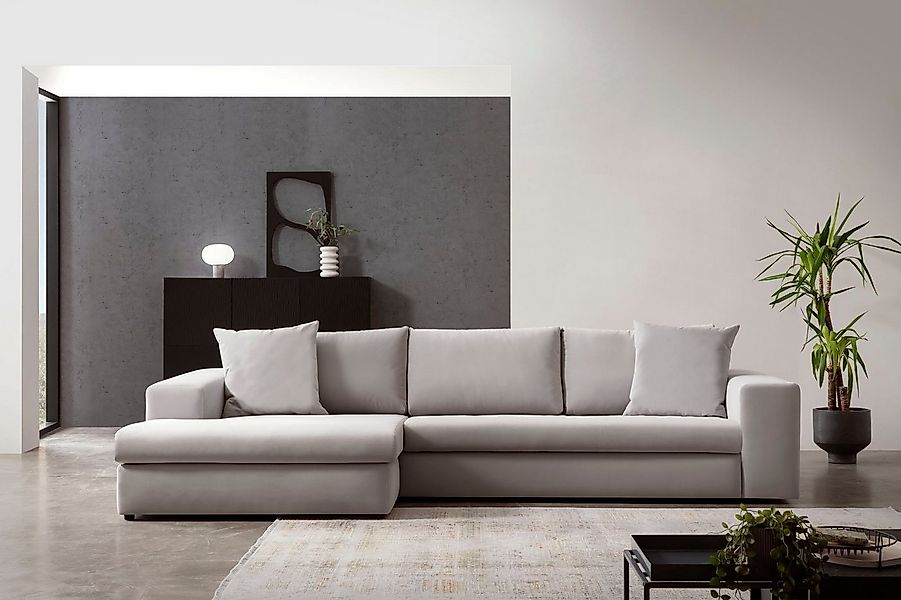 andas Ecksofa SLEETLAND XXL in Samtvelours oder Vintage-Leder-Optik, L-Form günstig online kaufen