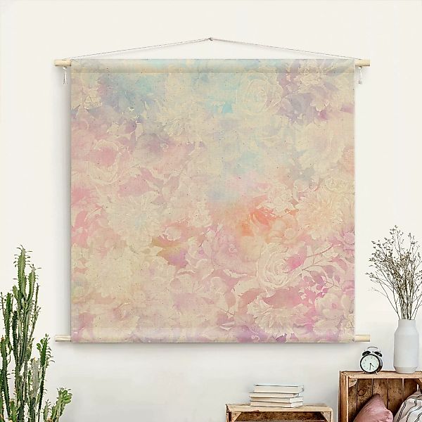 Wandteppich Zarter Blütentraum in Pastell günstig online kaufen