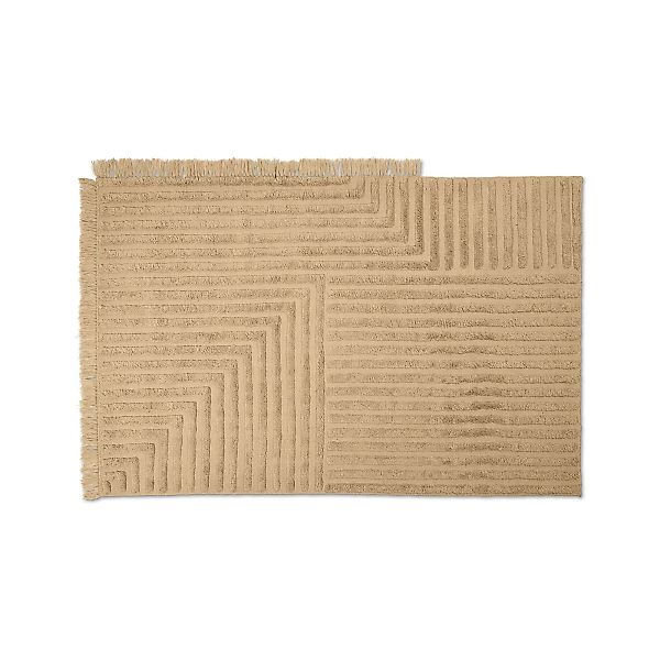 Teppich Crease Wool Small textil beige / 200 x 140 cm - Handgewebte, handge günstig online kaufen