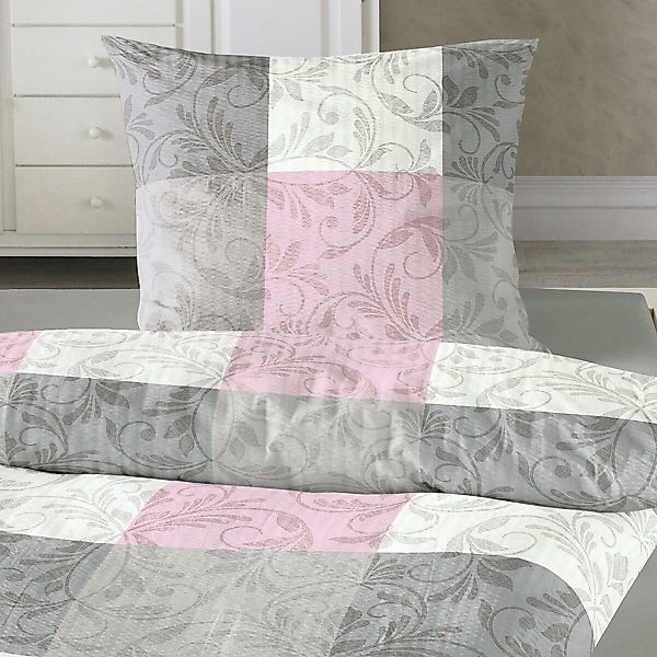 TRAUMSCHLAF Bettwäsche Fleur rose, Seersucker, 2 günstig online kaufen