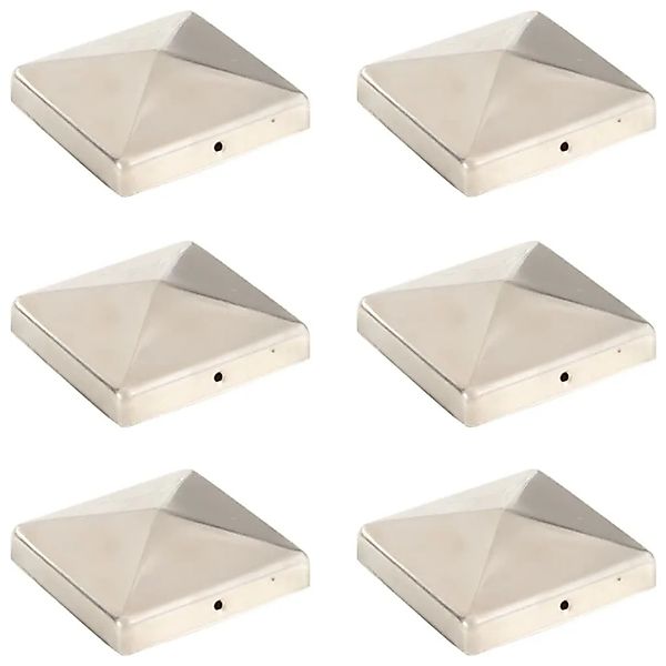 vidaXL Pfostenkappen 6 Stk Pyramide Edelstahl 101 x 101 mm 145488 günstig online kaufen