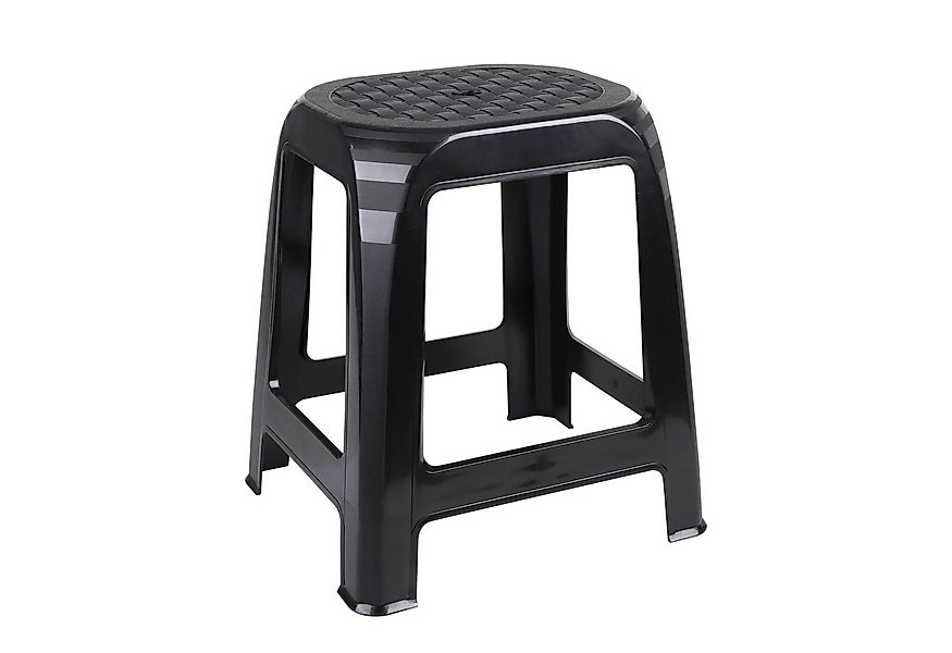 Spetebo Tritthocker aus Kunststoff in schwarz - 46 x 41 cm - Küchen und Bad günstig online kaufen