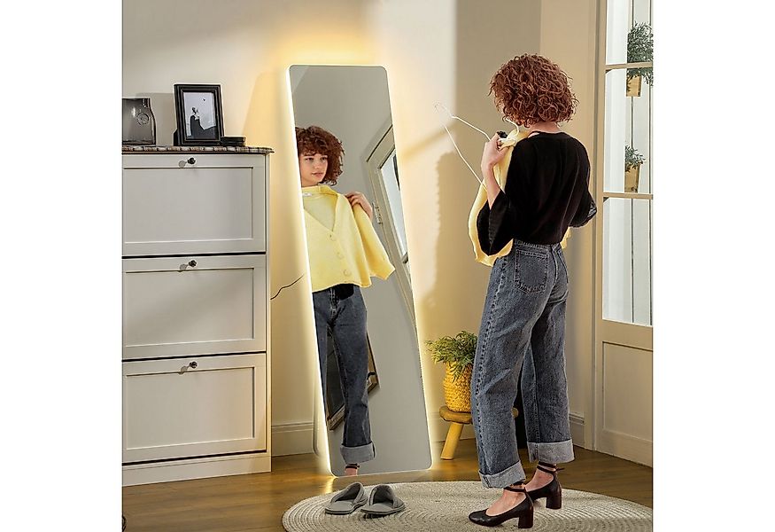 HOMCOM Standspiegel 150 x 40 cm Flurspiegel mit LED-Beleuchtung, 3 Lichtfar günstig online kaufen