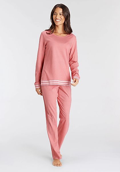 Vivance Dreams Pyjama, (2 tlg.), mit gestreiften Bündchen günstig online kaufen