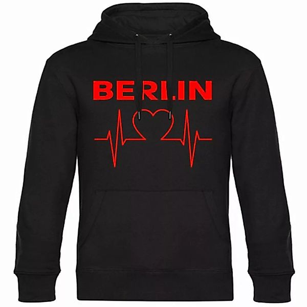 multifanshop Kapuzensweatshirt Berlin rot - Herzschlag - Pullover günstig online kaufen