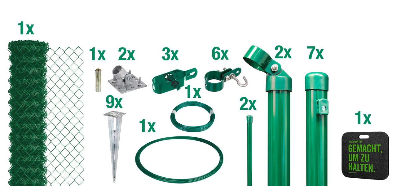 Alberts Maschendrahtzaun Höhe: 80-200cm, Gesamtlänge: 15-25m, mit Bodenhüls günstig online kaufen