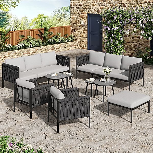 MODFU Gartenlounge-Set wetterbeständig, wasserabweisend, (Garten-Lounge-Set günstig online kaufen