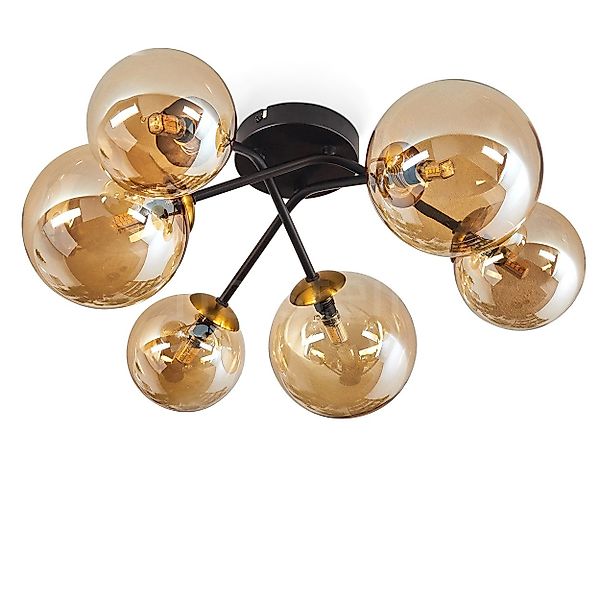 hofstein Deckenleuchte Deckenlampe aus Metall/Glas in günstig online kaufen