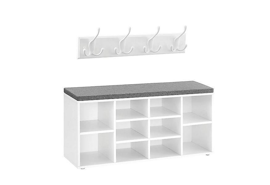 VASAGLE Garderoben-Set, (2-St), Wandgarderobe und Schuhbank, 10 offenen Fäc günstig online kaufen