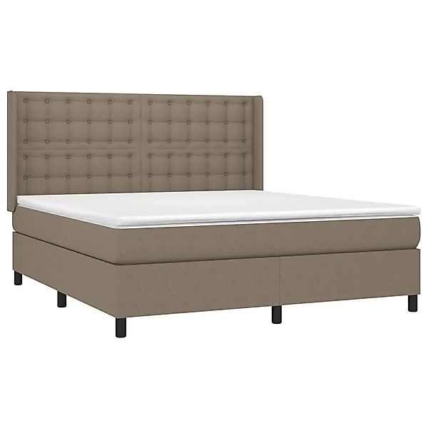 vidaXL Boxspringbett mit Matratze & LED Taupe 160x200 cm Stoff 3138649 günstig online kaufen
