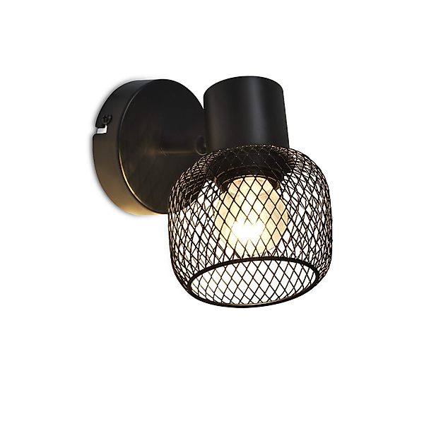 Nettlife Wandstrahler Innen Schwarz Metall Flurlampe günstig online kaufen
