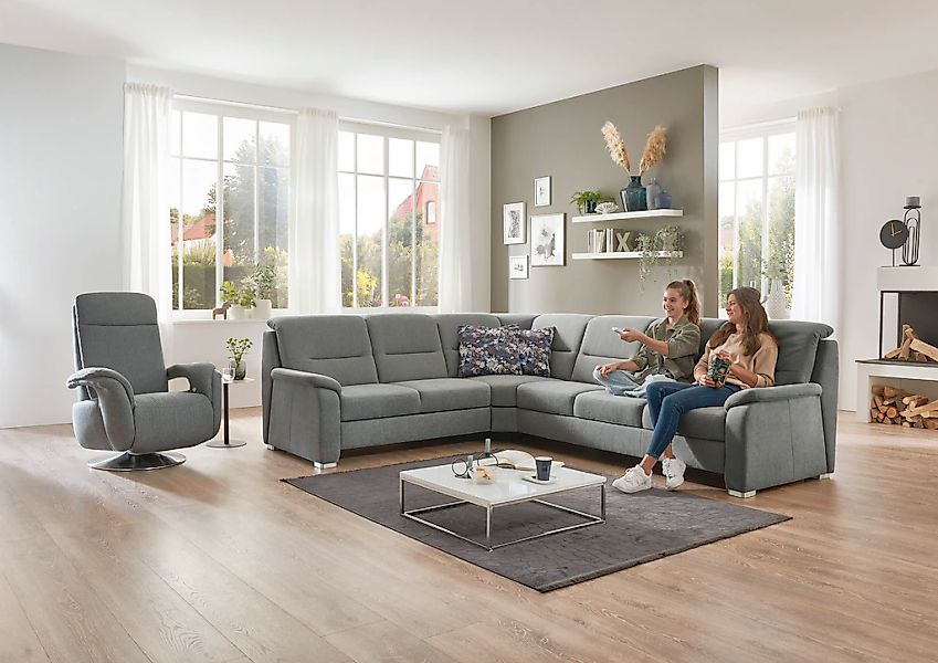 Die PlanBar Ecksofa "PP-HS10002" wahlweise mit Kopfteilverstellung, Bettfun günstig online kaufen