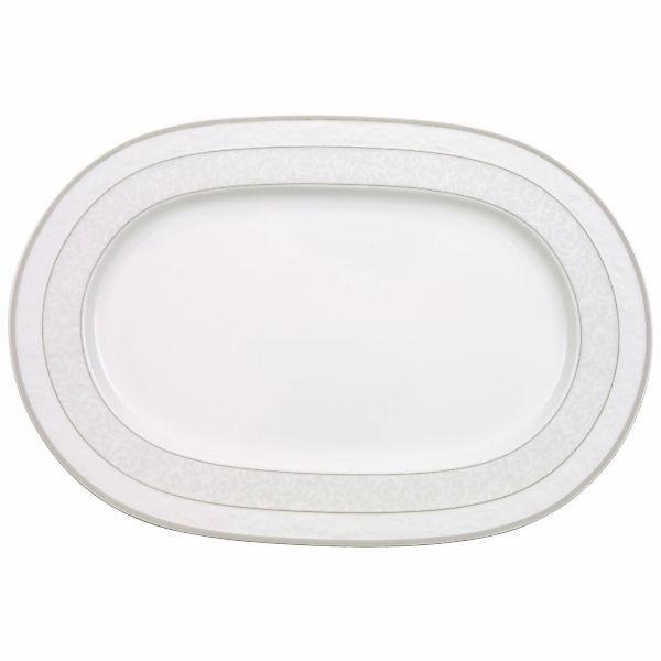 Villeroy & Boch Servierplatte "Platte oval Gray Pearl 35 x 24 cm weiß" günstig online kaufen