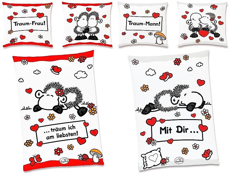 JACK Partnerbettwäsche JACK Renforcé Bettwäsche sheepworld Traum Mann & Fra günstig online kaufen