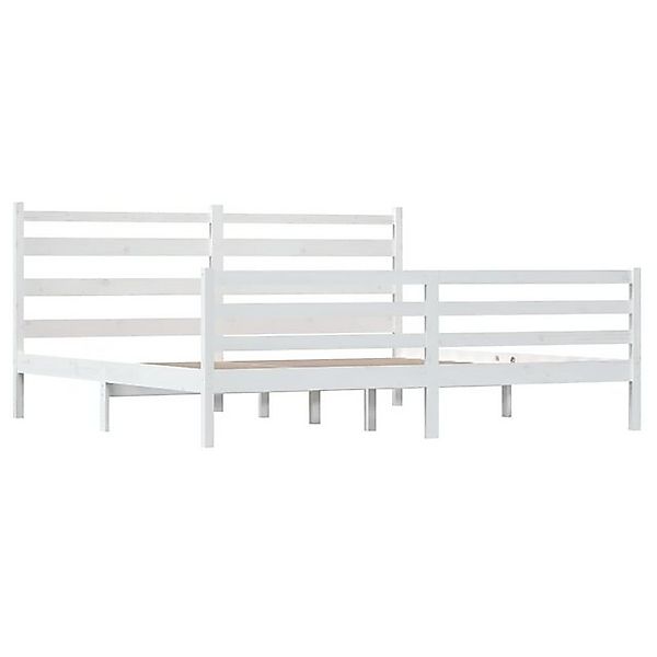 vidaXL Bettgestell Massivholzbett Kiefer 200x200 cm Weiß Bett Bettgestell D günstig online kaufen