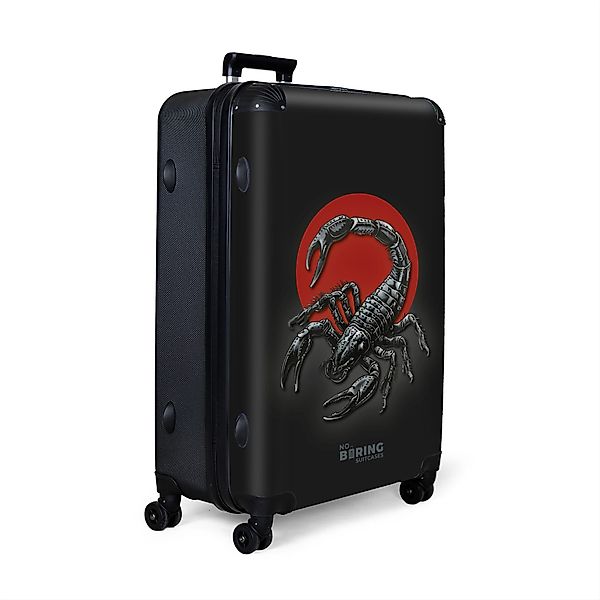 NoBoringSuitcases.com© Hartschalen-Trolley Schwarz mit rotem Kreis günstig online kaufen